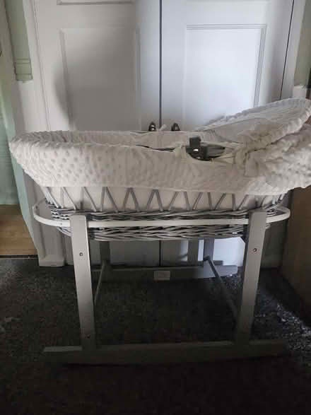 Photo of free Grey wicker moses basket (Meole Brace SY3) #1