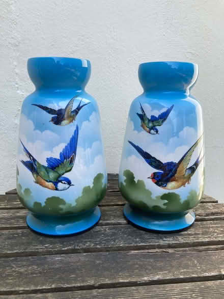Photo of free A pair of swallow pattern vases. (Queens Park BH9) #1