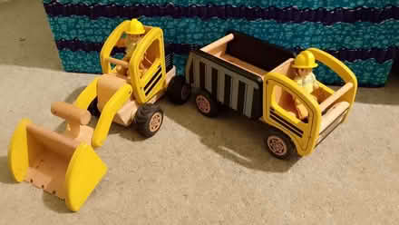 Photo of free Two toy wooden construction vehicles (Weston) #1