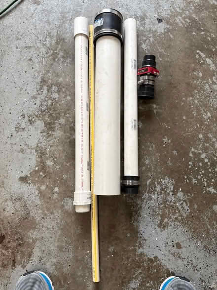 Photo of free New Plumbing parts for sump pump (46609 Hampshire Station Drive) #1