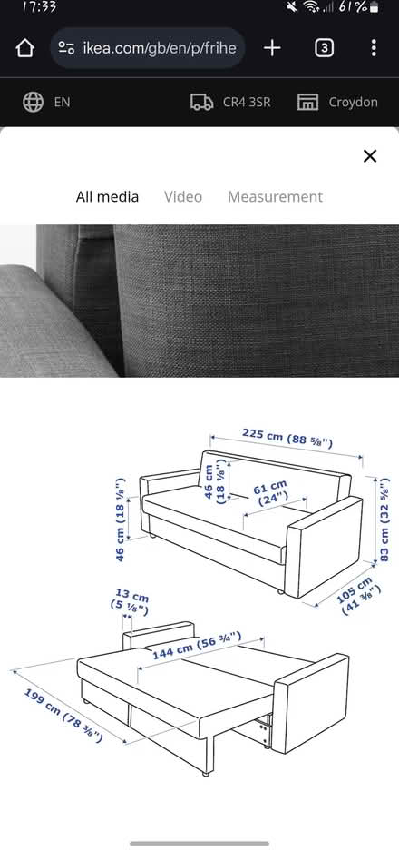 Photo of free Ikea sofa bed (Mitcham) #2