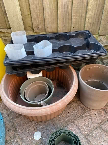 Photo of free Garden plastic pots etc (Howhlill Quarries HG2) #1