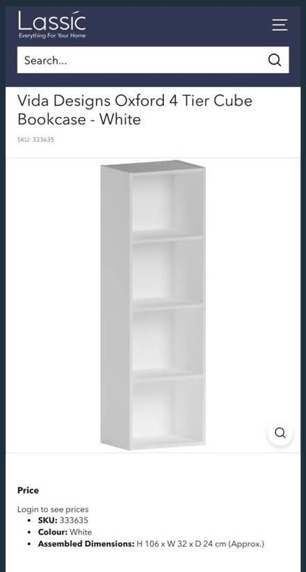 Photo of free 4 drawer bookcase in white: new (Barnes SW13) #1