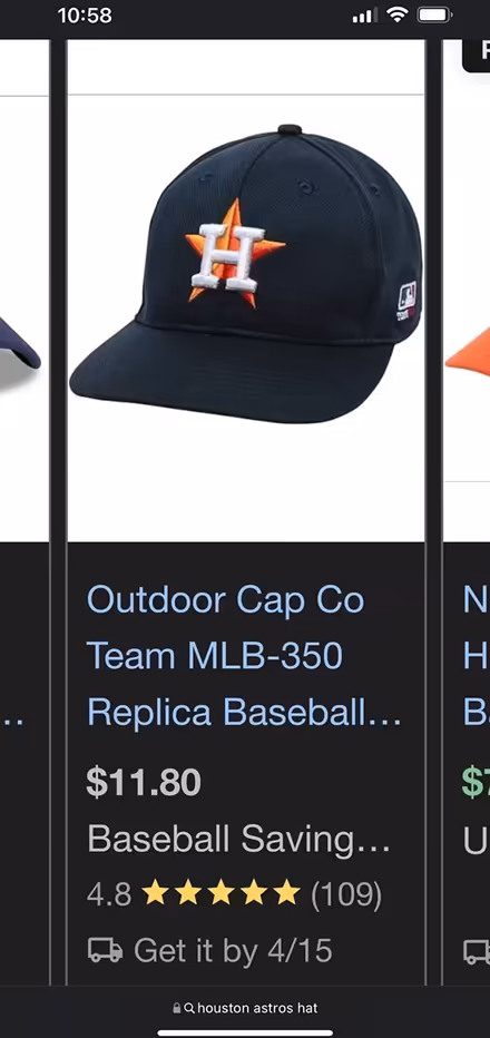 Photo of Houston astros hat for tball (Downtown Sunnyvale) #2
