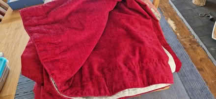 Photo of free Pair of red, lined, velvet style curtains (Walkley S10) #1