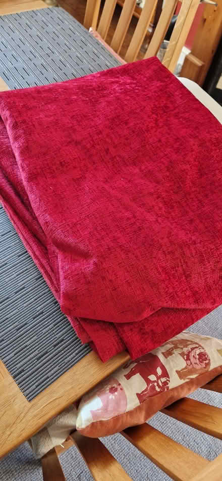 Photo of free Pair of red, lined, velvet style curtains (Walkley S10) #3