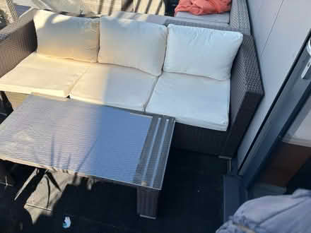 Photo of free Rattan 3 seater sofa and table (Croydon CR7) #1
