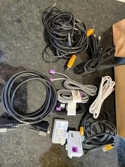 Photo of free Various telephone & sound leads (Kingswood) #1