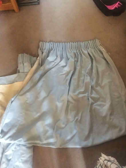 Photo of free Pair of Light Blue Curtains (Monkland, HR6) #1