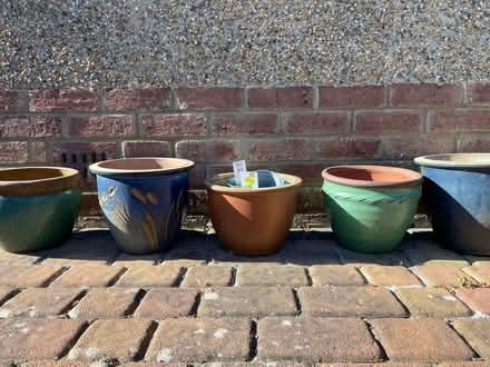 Photo of free Five ceramic garden plant pots (plus a few plastic ones) (Silverknowes EH4) #1