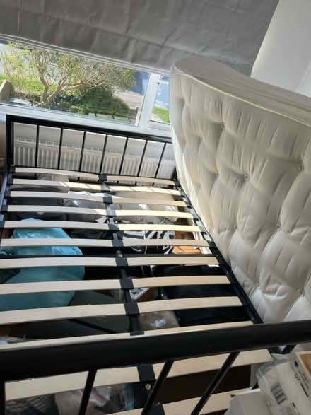 Photo of free Black metal frame bed (South Cerney) #2