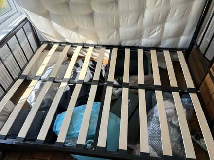 Photo of free Black metal frame bed (South Cerney) #3