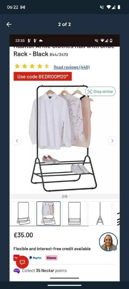 Photo of free Clothes rail. Excellent condition. (NW6) #1