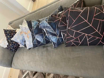 Photo of free 8 x decorative cushions. Assorted Geometric patterns (Fulham Palace Rd W6) #1