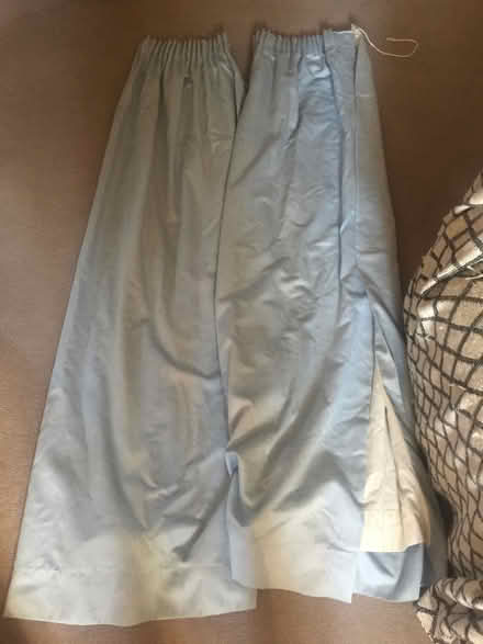 Photo of free Pair of Light Blue Curtains (Monkland, HR6) #2