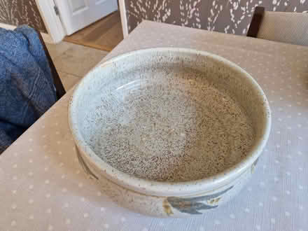 Photo of free Large shallow glazed pottery bowl (Jersey Farm AL4) #2