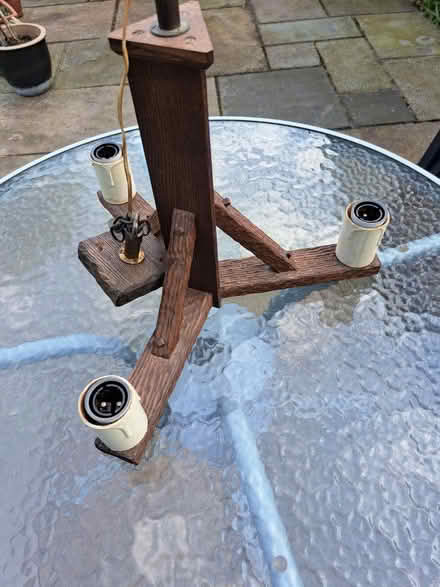 Photo of free Wooden wall lamps and chandelier (Weybridge) #3