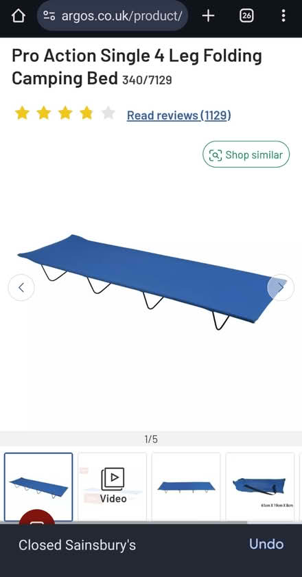 Photo of free Camp Bed (Birchfield B19) #2