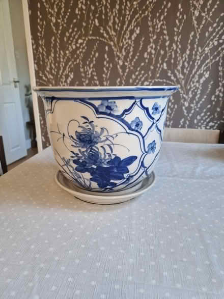 Photo of free Large Chinese pattern plant pot (Jersey Farm AL4) #1