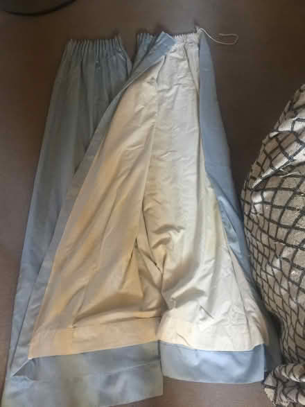 Photo of free Pair of Light Blue Curtains (Monkland, HR6) #3