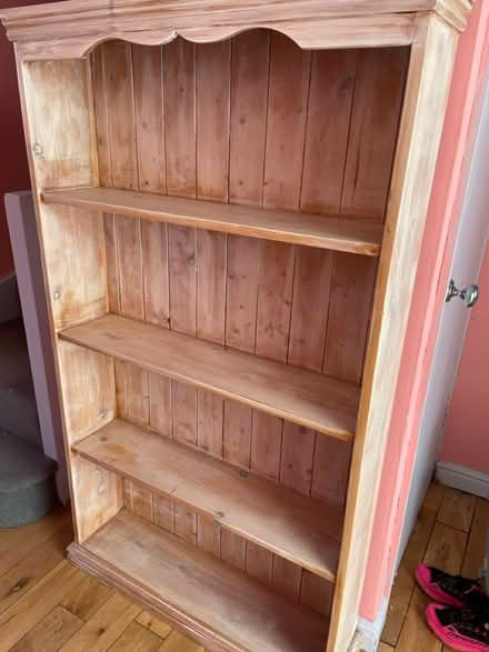 Photo of free White washed real pine bookcase (Windlesham Surrey GU20) #1