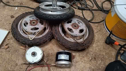 Photo of free 12 1/2 inch wheels and DC motors (St Annes BS4) #1