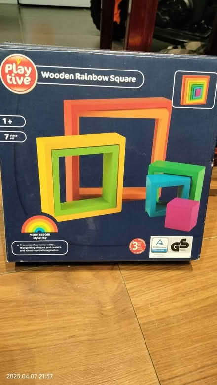 Photo of free Wooden rainbow square for kids 1+ (HA1) #1