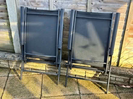 Photo of free 2x Outdoor Foldable Black Chairs (Metal/Polyester Fabric) (Kings Langley WD4) #3