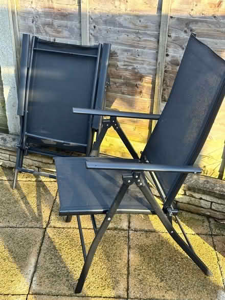 Photo of free 2x Outdoor Foldable Black Chairs (Metal/Polyester Fabric) (Kings Langley WD4) #2