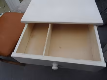 Photo of free 2x white wood bedside cabinets (GU21 8UF) #4