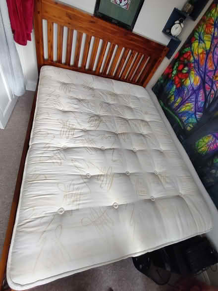 Photo of free Kingsize bed frame & mattress (NE25) #1