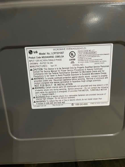Photo of free Counter top microwave (935 Bellclaire se) #1