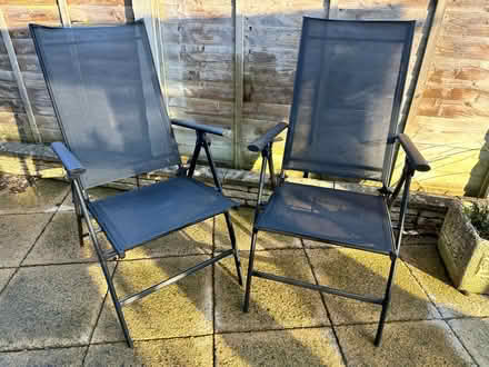 Photo of free 2x Outdoor Foldable Black Chairs (Metal/Polyester Fabric) (Kings Langley WD4) #1