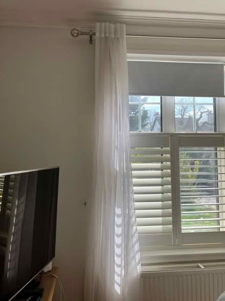 Photo of free Pair of eyelet voile long curtains (Thames Ditton) #2