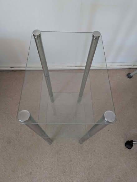 Photo of free Glass and chrome 3 tier shelf unit Freestanding (Harlaxton NG32) #2