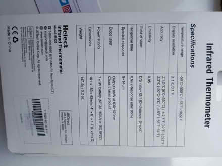 Photo of free Infrared thermometer (Abbeyhill EH7) #2