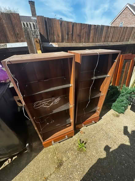 Photo of free Two glass fronted cupboards- shelves and drawers (Warners End HP1) #1