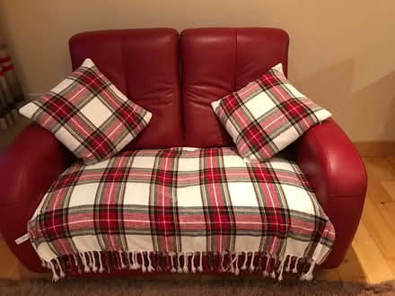 Photo of free 2 + 1 seater red couch (Blackrock, Co.Dublin) #2