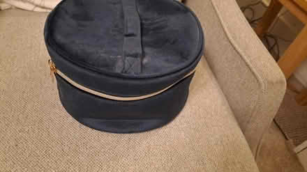 Photo of free Blue velvet toiletry bag (Bramley, Hants RG26) #1