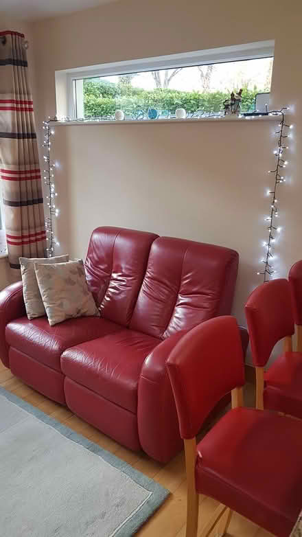 Photo of free 2 + 1 seater red couch (Blackrock, Co.Dublin) #1