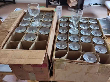Photo of free small wine glasses, 32 of each (Loughton IG10) #1