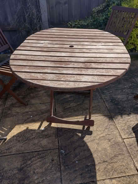 Photo of free Wooden garden table (Heacham PE31) #1