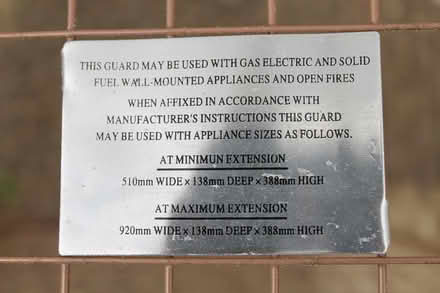 Photo of free Adjustable fire guard (Wells East BA5 3J) #2