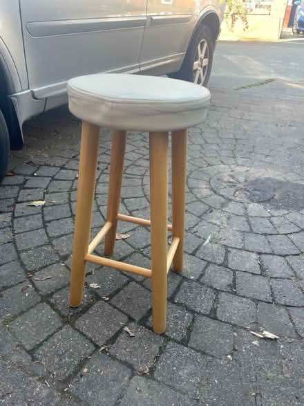 Photo of free Cream and wood barstool (M20 Didsbury) #1