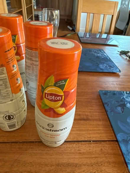 Photo of free 5 bottles of peach flavoured tea soda stream (Merchiston EH10) #1