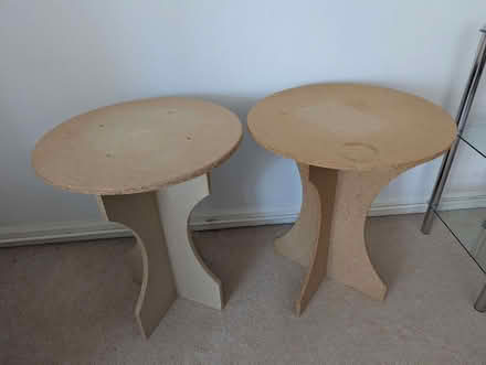 Photo of free 2 small tables - Chipboard - bedside (Harlaxton NG32) #1
