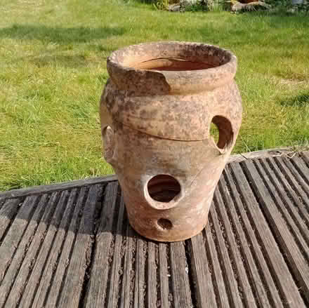 Photo of free BROKEN 6 hole terracotta strawberry herb planter (North Hinksey OX2) #1