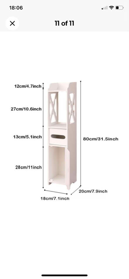 Photo of free Slim white bathroom unit (Haworth BD22) #1