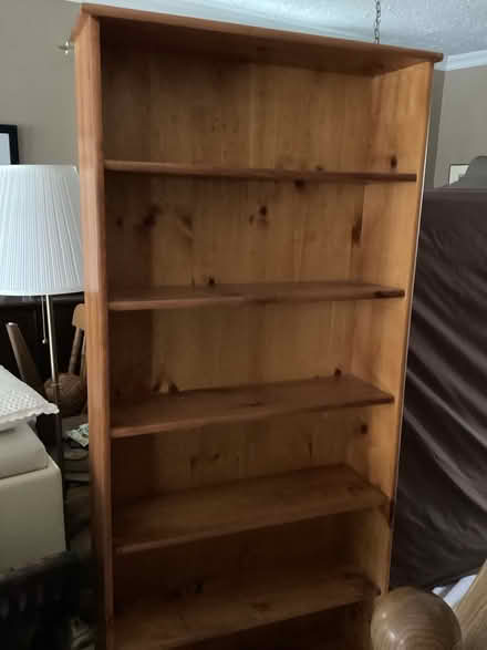 Photo of free 6 foot tall solid wood shelves (Woodbine/Kingston Rd area) #1