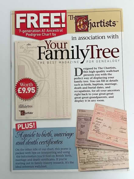 Photo of free A1 size Family Tree Chart (Chippenham SN15) #1